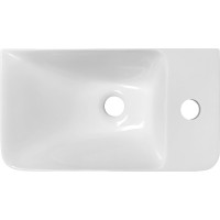 Sapho ZORBA umývadlo 40x22cm, liaty mramor, batéria vpravo, biela ZB402
