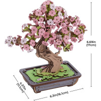 RoboTime 3D drevená skladačka Bonsaj sakura