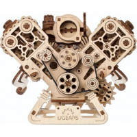Ugears 3D drevené mechanické puzzle Motor V8