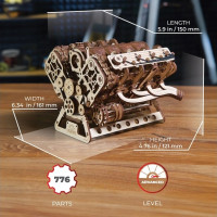 Ugears 3D drevené mechanické puzzle Motor V8