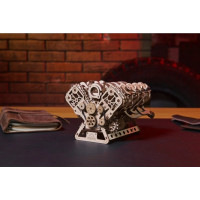 Ugears 3D drevené mechanické puzzle Motor V8