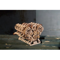 Ugears 3D drevené mechanické puzzle Motor V8