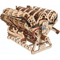 Ugears 3D drevené mechanické puzzle Motor V8