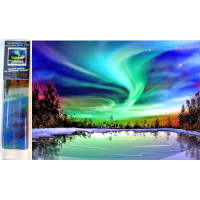 NORIMPEX Diamantové maľovanie Polárna noc nad jazerom 30x40cm