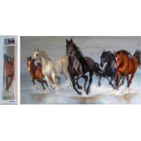 NORIMPEX Diamantové maľovanie Stádo koní 80x40cm