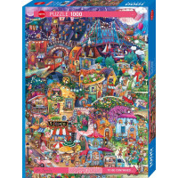 HEYE Puzzle Happy Town: Dobrý večer! 1000 dielikov