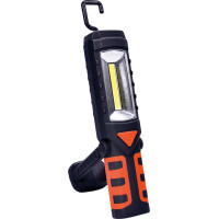 Solight multifunkčná nabíjacia LED lampa, 3W COB, 250 + 40lm, Li-Ion, USB, čiernooranžová