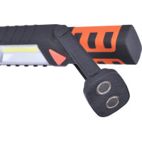 Solight multifunkčná nabíjacia LED lampa, 3W COB, 250 + 40lm, Li-Ion, USB, čiernooranžová