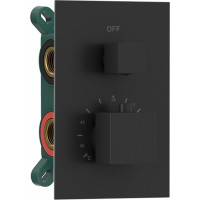 Sapho LATUS podomietková sprchová termostatická batéria, box, 2 výstupy, čierna mat 1102-32B