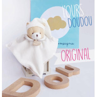 Doudou Darčeková sada Plyšový muchláčik sivý Medvedík 25 cm