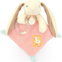Doudou Darčeková sada ružová Zajačik Ciboulette s hrkálkou 21 cm