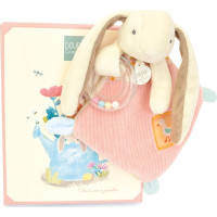 Doudou Darčeková sada ružová Zajačik Ciboulette s hrkálkou 21 cm