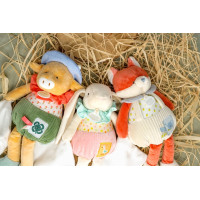 Doudou Darčeková sada ružová Zajačik Ciboulette s dečkou 28 cm