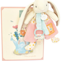 Doudou Darčeková sada Hračka s úchytom na cumlík Zajačik Ciboulette 19 cm