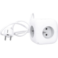 Solight 3z + USB A+C predlžovací prívod - kocka, kábel 2m, 3 x 1mm2, biely, vypínač