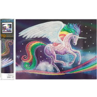 NORIMPEX Diamantové maľovanie 7D Dúhový jednorožec 30x40cm