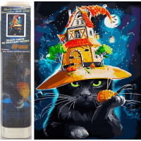 Norimpex Diamantové maľovanie Halloweenska mačka 30x40cm