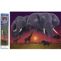 NORIMPEX Diamantové maľovanie Slony na savane 30x40cm