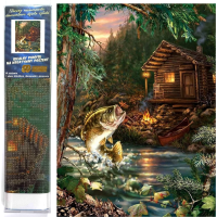 NORIMPEX Diamantové maľovanie Rybárska chata 30x40cm