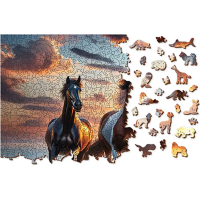 WOODEN CITY Drevené puzzle Divoké kone na pláži 4000 dielikov