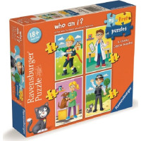 RAVENSBURGER Moje prvé puzzle: Uhádneš, kto som? 4v1 (2,3,4,5 dielikov)