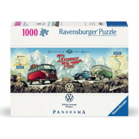 RAVENSBURGER Panoramatické puzzle Cez Alpy s VW 1000 dielikov