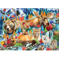 RAVENSBURGER Puzzle Divoké šelmy Kanady 1000 dielikov