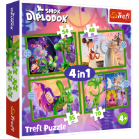TREFL Puzzle Hokus pokus Diplodokus 4v1 (35,48,54,70 dielikov)