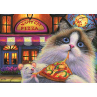 RAVENSBURGER Puzzle Pizza pre mačku - rozmanitosť chutí 35 dielikov