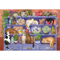 RAVENSBURGER Puzzle Mačky v regáli 200 dielikov