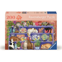 RAVENSBURGER Puzzle Mačky v regáli 200 dielikov