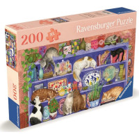 RAVENSBURGER Puzzle Mačky v regáli 200 dielikov