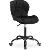 Detská otočná stolička SPINER Velvet - čierna