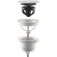 Omp Tea Umývadlová výpusť 5/4“, click-clack, veľká zátka, 10-45mm, biela mat 7532.310.5XD