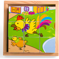 Bigjigs Toys Obrázkové kocky kubusy Zvieratká 9 kociek