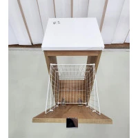 ZOSTAVNÉ: Kúpeľňová závesná skrinka KAPA dub zlatý - nízka spodná s košom na bielizeň