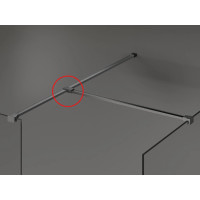 Spojka upevňovacích ramien do sprchovacieho kúta MEXEN WALK-IN KIOTO - brúsená gun grey