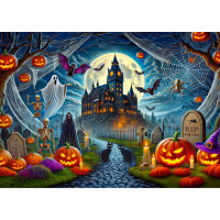 WOODEN CITY Drevené puzzle Halloweensky hrad 1010 dielikov