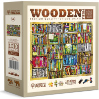 WOODEN CITY Drevené puzzle Police s knihami 1010 dielikov