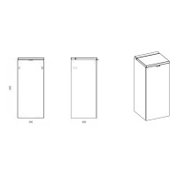 ZOSTAVNÉ: Kúpeľňová závesná skrinka KAPA dub zlatý - nízka spodná s košom na bielizeň