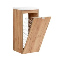 ZOSTAVNÉ: Kúpeľňová závesná skrinka KAPA dub zlatý - nízka spodná s košom na bielizeň