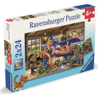 RAVENSBURGER Puzzle Staň sa opravárom lietadiel a vlakov! 2x24 dielikov