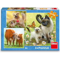 DINO Puzzle Rodinka 3x55 dielikov
