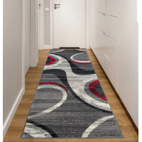 Behúň TAPIS Grace - šedý/červený