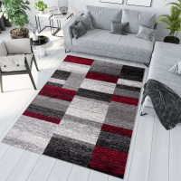 Kusový koberec JAVA Pave - sivý/červený