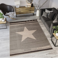 Moderné kusový koberec MAROKO - CENTER STAR tmavosivý L916A