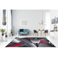 Moderný kusový koberec MATRA červeno-sivý J374C