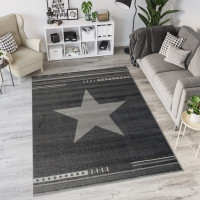 Moderný kusový koberec MAROKO - CENTER STAR antracitový L916A