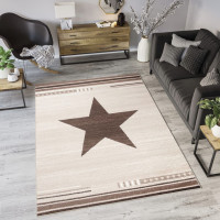 Moderný kusový koberec MAROKO - CENTER STAR krémový L916A