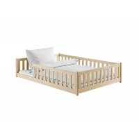 Detská Montessori posteľ z masívu borovice BETTY - 200x140 cm - PRÍRODNÁ